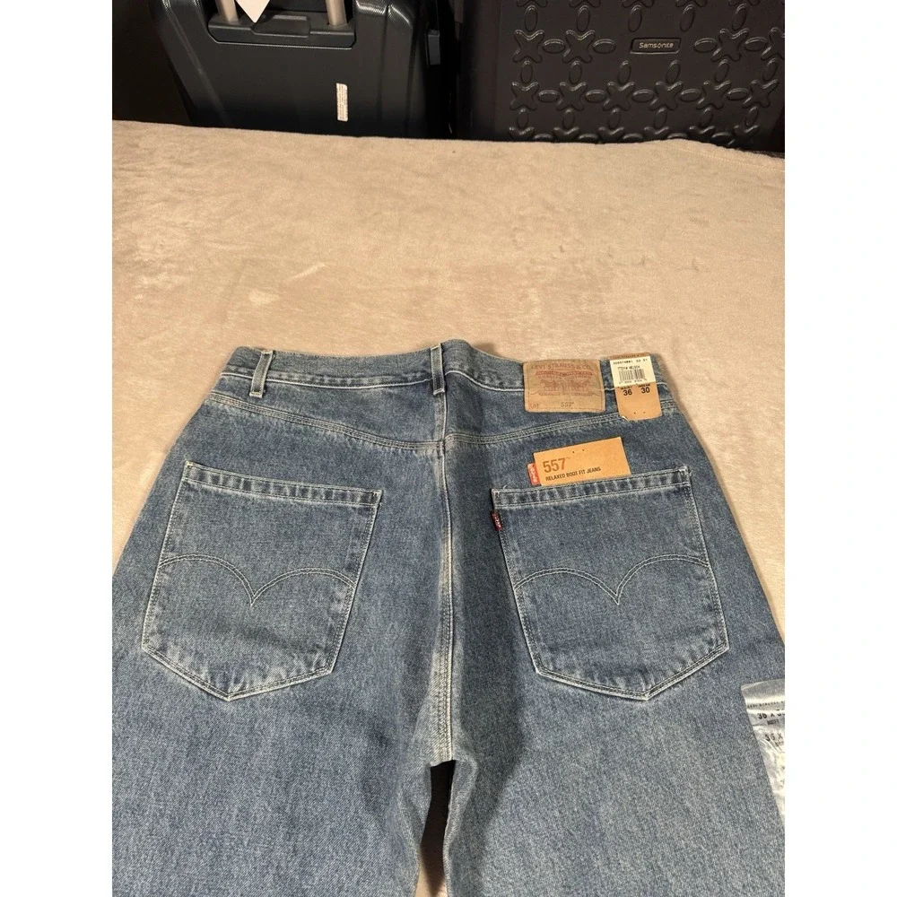 Vintage Levis 557 Jeans Size 36x30 Blue Realaxed Boot Fit DEADSTOCK NWT